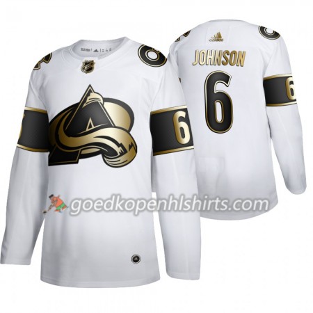 Colorado Avalanche Erik Johnson 6 Adidas 2019-2020 Golden Edition Wit Authentic Shirt - Mannen